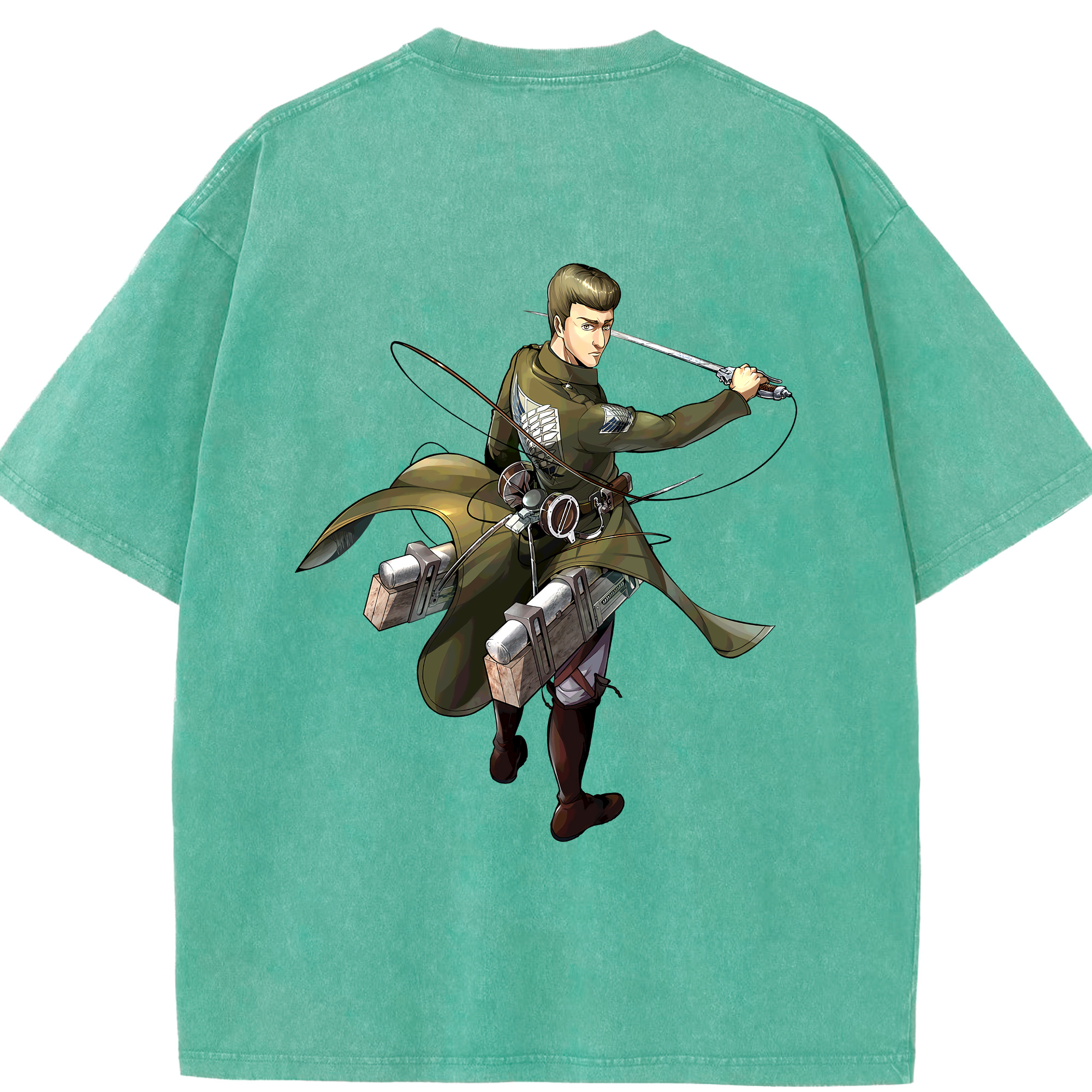 （画像用） 進撃の巨人 Attack on Titan 綿100% ヴィンテージ風 半袖Tシャツ（背面プリント）